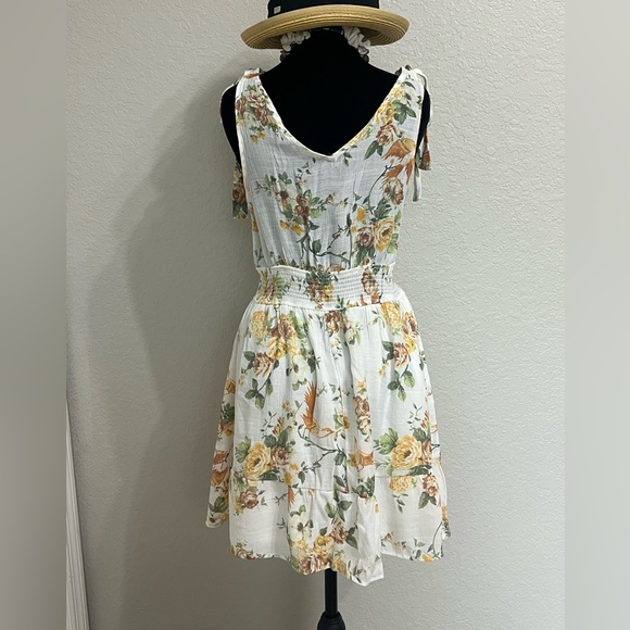 Blu Pepper Gold and Pink Ruffled Tiered Midi Dress - Picture 4 of 4